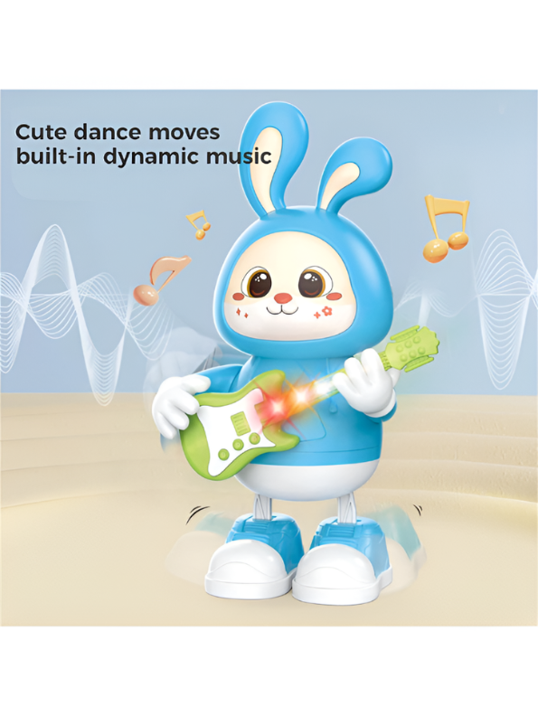 Dancing Rabbit Guitarist Toy with Music and Lights – Interactive Musical Bunny Robot Toy for Toddlers, Battery Operated Walking & Singing Toy for Kids Aged 3+ LMI11196