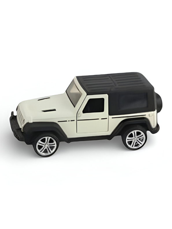 Miniature Off-White Jeep Wrangler Diecast Model Car 1:28 Scale – Off-Road Collectible Toy Vehicle for Kids