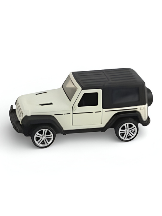 Miniature Off-White Jeep Wrangler Diecast Model Car 1:28 Scale – Off-Road Collectible Toy Vehicle for Kids