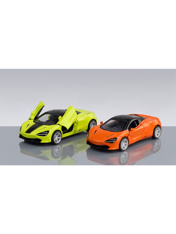 Premium 4-Piece Diecast Supercar Diecast Model Car | 1:36 Scale Pull-Back Metal Cars with Sound, Lights, and Opening Doors LMI13441