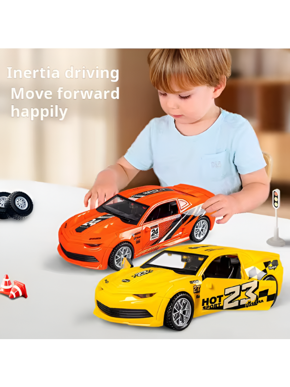1:32 Scale Diecast Racing Cars – Set of 3 Camaro-Style Pull Back Toy Cars with Lights & Sound – Metal Alloy Sport Car Models for Kids NX15808