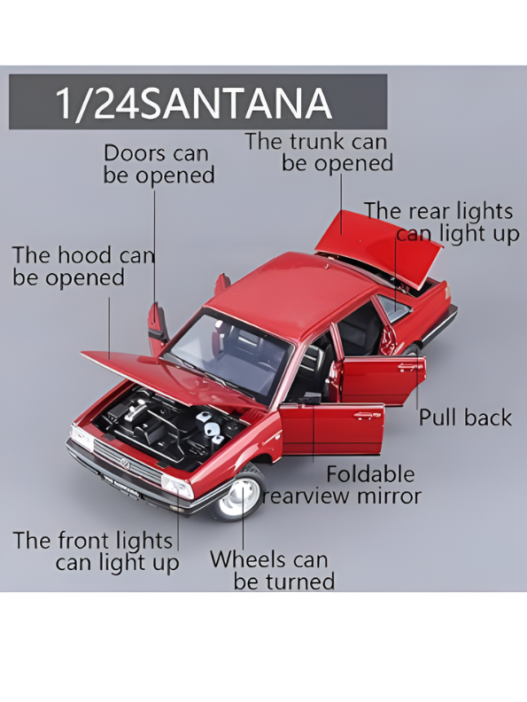 Volkswagen Santana B2 1:24 Scale Diecast Replica – Red Collector Edition Miniature TV6752