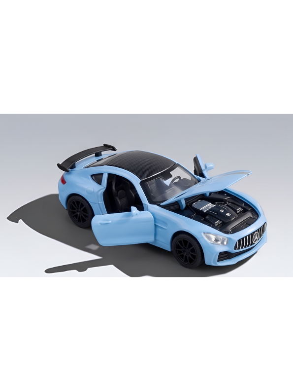 Premium 4-Piece Diecast Supercar Diecast Model Car | 1:36 Scale Pull-Back Metal Cars with Sound, Lights, and Opening Doors LMI13441