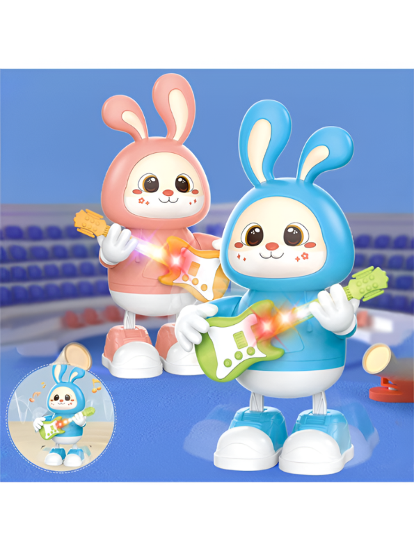 Dancing Rabbit Guitarist Toy with Music and Lights – Interactive Musical Bunny Robot Toy for Toddlers, Battery Operated Walking & Singing Toy for Kids Aged 3+ LMI11196