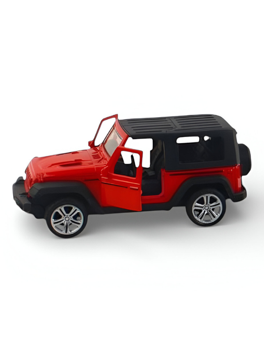 Miniature Red Jeep Wrangler Diecast Model Car 1:28 Scale – Off-Road Collectible Toy Vehicle for Kids