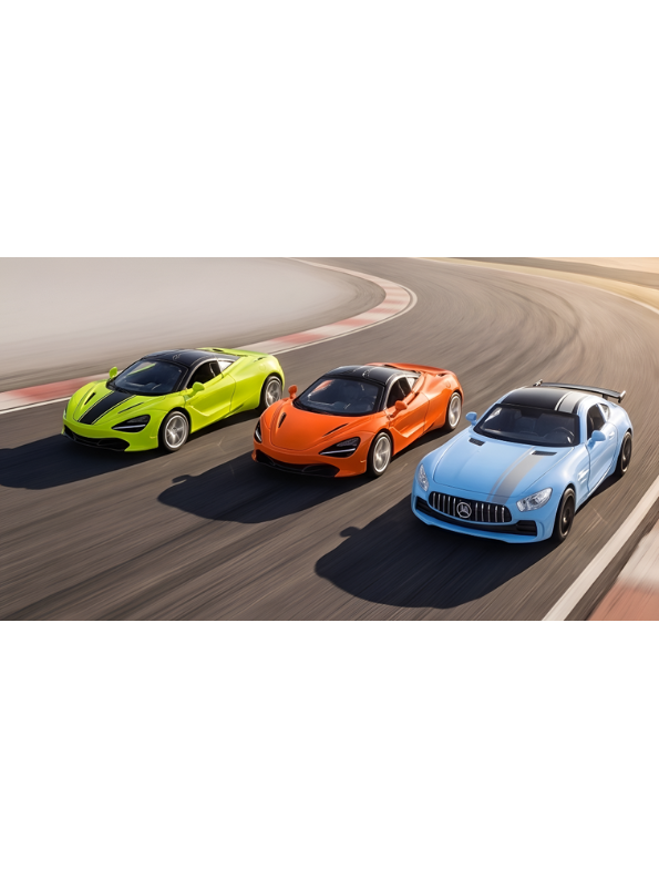 Premium 4-Piece Diecast Supercar Diecast Model Car | 1:36 Scale Pull-Back Metal Cars with Sound, Lights, and Opening Doors LMI13441