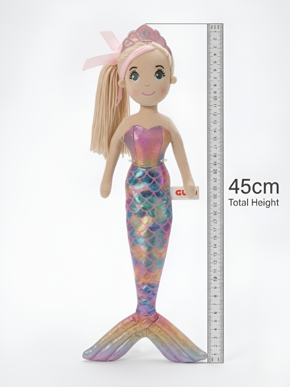 Sparkle Mermaid Rag Doll (45cm) – Premium Soft Plush Toy for Toddlers & Kids, Cuddly Handmade Stuffed Doll for Girls, Safe & Durable Gift for Children ST15297