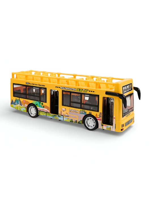 Bus Model Pull Back Vehicle City Bus Toy - Yellow NX15513