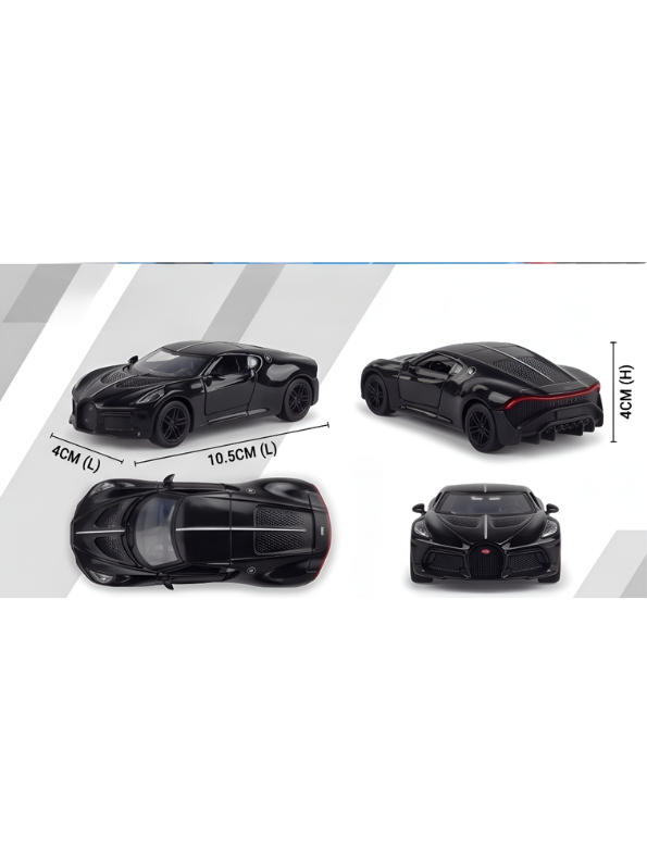 Diecast Supercar Set 1:36 Scale | 4-Pack Mini Ferrari & Bugatti Toy Models with Opening Doors & Engine Bay LMI11200