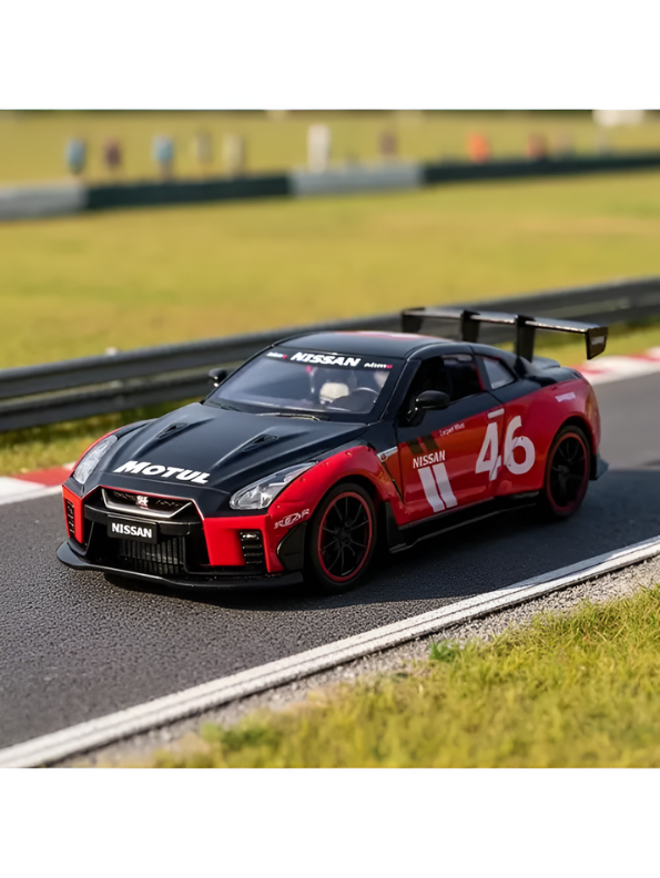 Nissan GT-R R35 Diecast Race Car 1:22 Scale GT3 Livery Metal Model Toy  Red Professional Collectible Display Vehicle TV6834