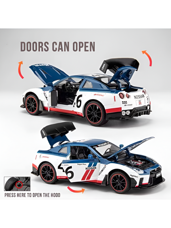 Nissan GT-R R35 1:22 Diecast -  Motul Livery Zinc Alloy Body Rubber Wheels Professional Grade Scale Model Vehicle TV6834