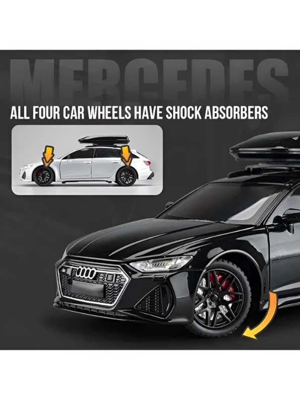 Audi RS6 Avant Model 1:24 Scale Diecast Car - Black Metal Collectible | TV4887