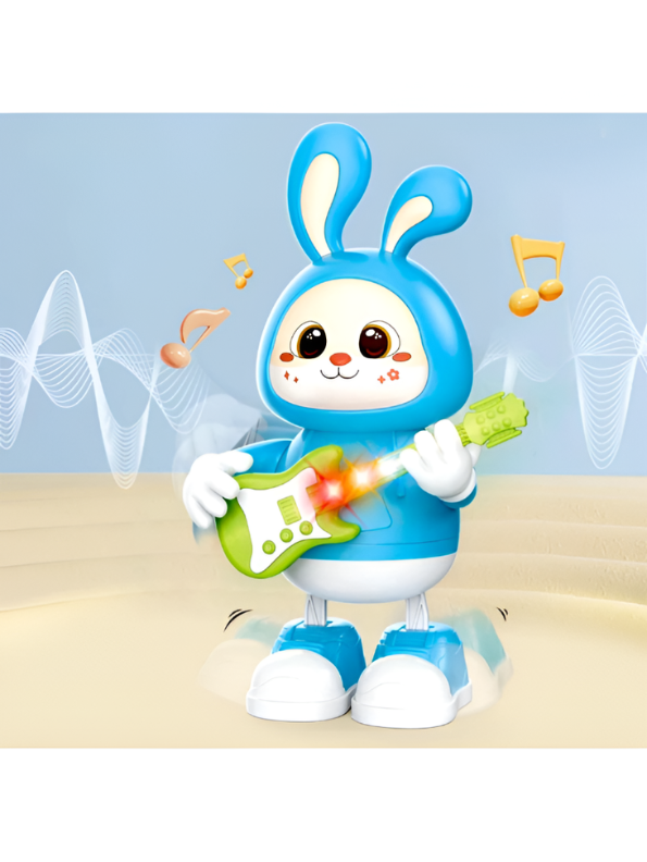 Dancing Rabbit Guitarist Toy with Music and Lights – Interactive Musical Bunny Robot Toy for Toddlers, Battery Operated Walking & Singing Toy for Kids Aged 3+ LMI11196