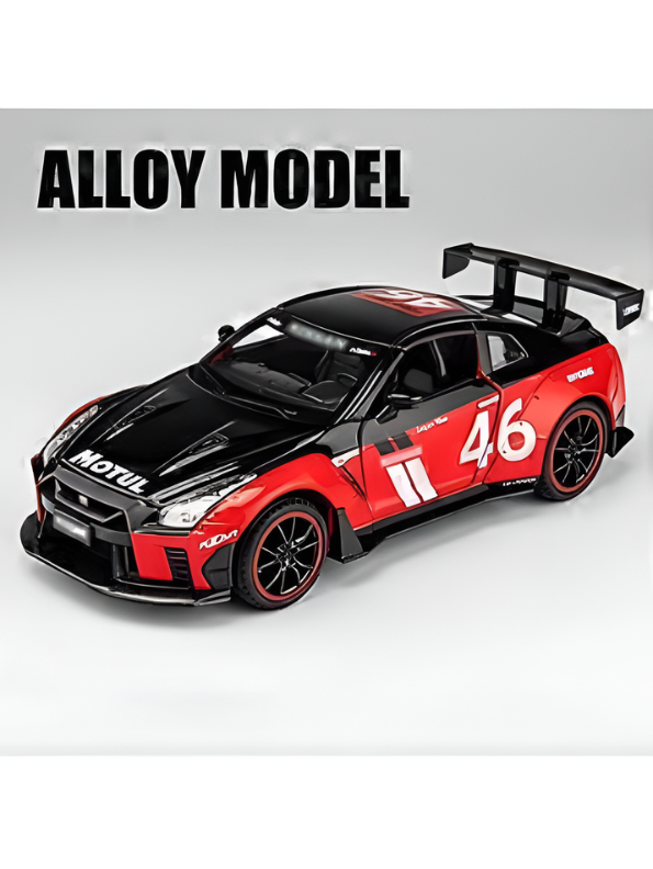 Nissan GT-R R35 Diecast Race Car 1:22 Scale GT3 Livery Metal Model Toy  Red Professional Collectible Display Vehicle TV6834
