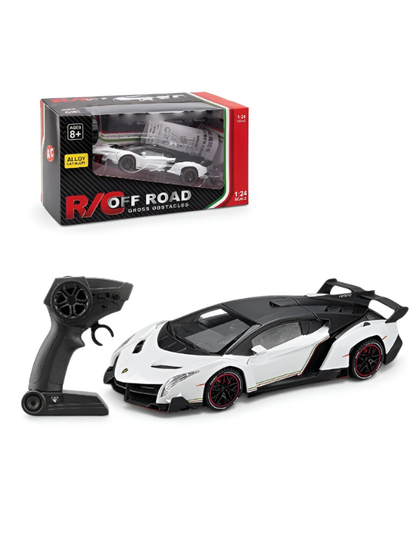 Lamborghini Veneno 1:24 Scale Remote Control Car – Diecast Alloy Body RC Supercar with Pistol Grip Transmitter | Special Edition Racing Toy for Kids & Collectors LMI16577