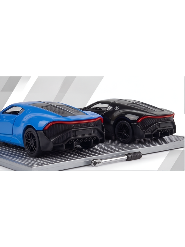 Diecast Supercar Set 1:36 Scale | 4-Pack Mini Ferrari & Bugatti Toy Models with Opening Doors & Engine Bay LMI11200