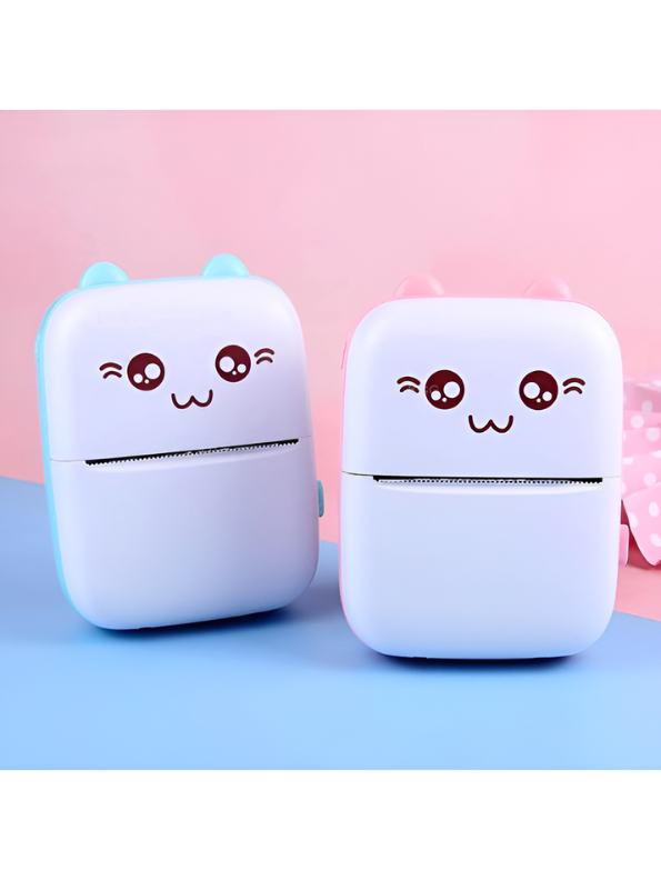 Cute Cat Wireless Pocket Printer - Portable Mini Bluetooth Thermal Photo Printer for Kids & DIY Journaling - Compact Inkless Label Maker Machine for Notes, Memos, and Scrapbooking TV5402