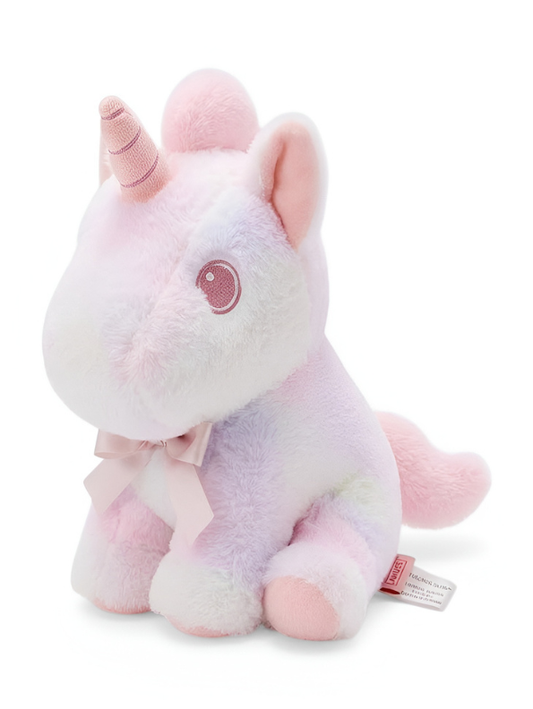 Pink Unicorn Plush Toy for Kids – Soft Pastel Stuffed Animal with Floral Bow Tie, Cute Nursery Decor Gift for Baby Girls & Boys ST11531