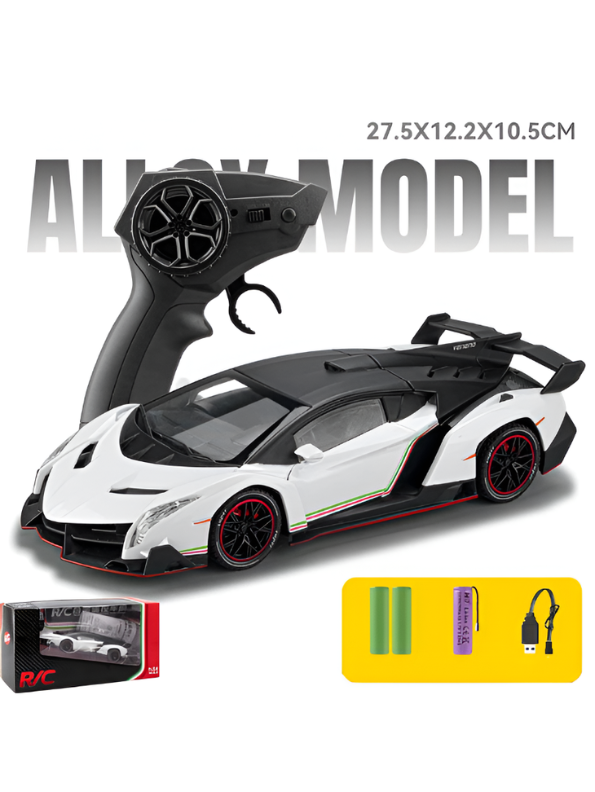 Lamborghini Veneno 1:24 Scale Remote Control Car – Diecast Alloy Body RC Supercar with Pistol Grip Transmitter | Special Edition Racing Toy for Kids & Collectors LMI16577