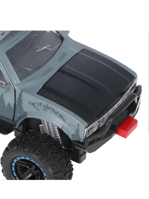 Grey 4x4 Off-Road Adventure Camper Metal Toy Truck with Roof-Top Canoe – Safari SUV Toy Vehicle with Wilderness Graphics for Kids & Collectors LMI16426