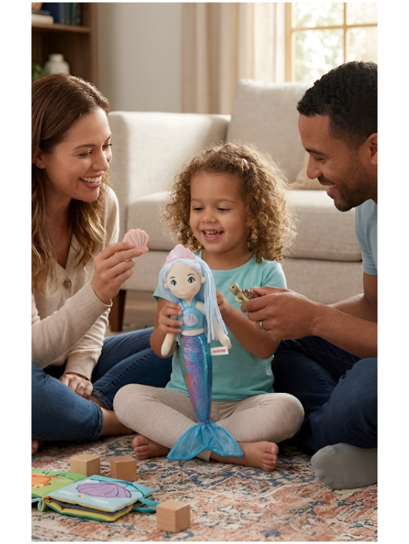 Aurora World Sea Sparkles Amberly Mermaid Plush Doll – 45cm Large Blue & Purple Shimmering Soft Stuffed Toy for Kids & Collectors ST15297