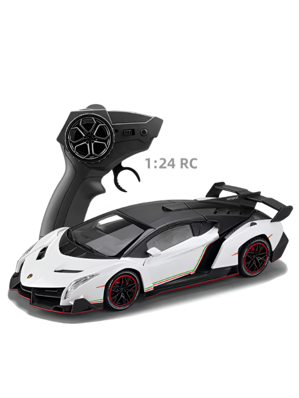 Lamborghini Veneno 1:24 Scale Remote Control Car – Diecast Alloy Body RC Supercar with Pistol Grip Transmitter | Special Edition Racing Toy for Kids & Collectors LMI16577