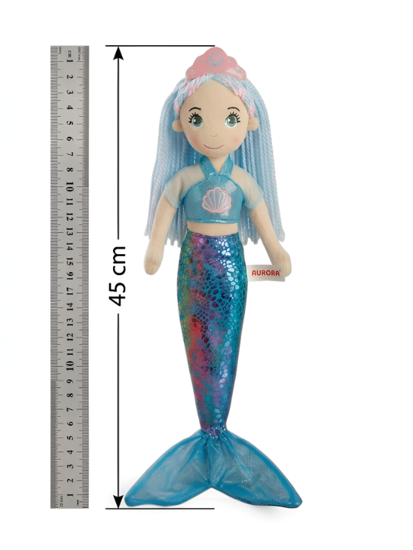 Aurora World Sea Sparkles Amberly Mermaid Plush Doll – 45cm Large Blue & Purple Shimmering Soft Stuffed Toy for Kids & Collectors ST15297