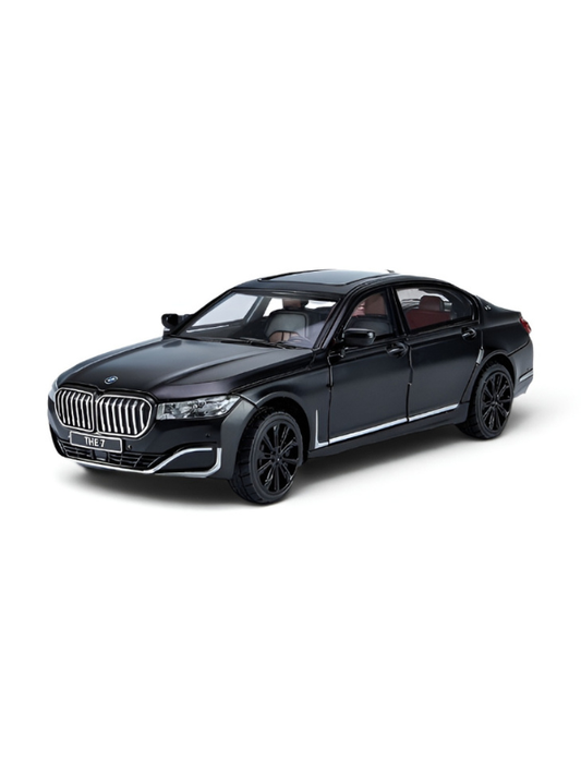 BMW 760 Li Alloy Metal Model Car – Black Scale 1:24 Premium Highly Detailed Simulation Replica with Steering Linkage and Functional Parts LMI16796