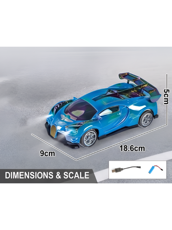 Bugatti Remote Control Car with LED Headlights – High-Speed RC Toy Car with Rechargeable Li-Ion Battery & Steering Wheel Remote, Gloss UV Finish Iridescent Blue Racing Car for Kids & Adults LMI16770