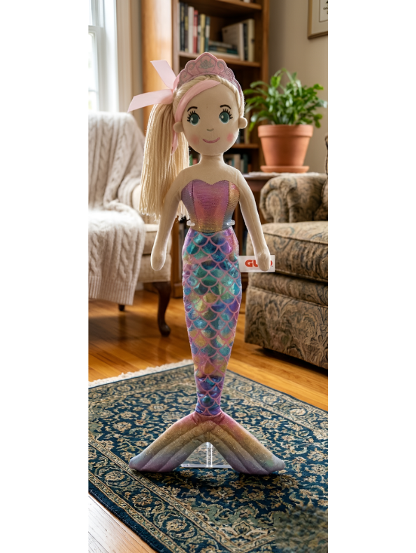 Sparkle Mermaid Rag Doll (45cm) – Premium Soft Plush Toy for Toddlers & Kids, Cuddly Handmade Stuffed Doll for Girls, Safe & Durable Gift for Children ST15297