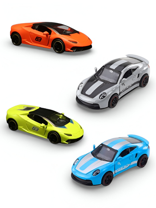 Premium 1:64 Diecast Toy Car Set – Lamborghini Huracán & Porsche 911 GT3 RS (4 Pack) | Collectible Racing Cars LMI11353