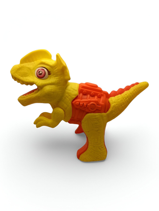 Dinosaur Water Mist Spray Gun Toy for Kids – LED Light & Sound Effects Yellow T-Rex Water Blaster Outdoor Summer Toy LMI15182