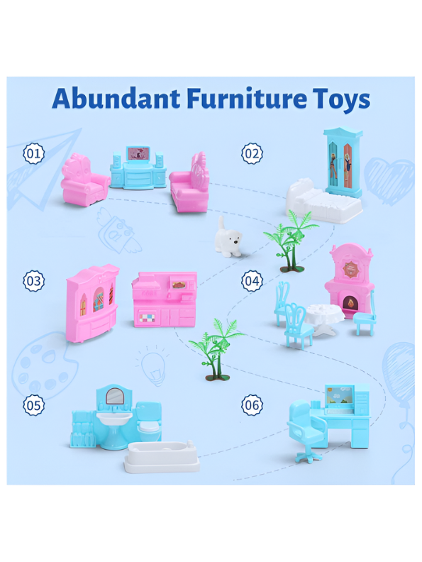 DIY 3-Story Dollhouse Playset TV6341.