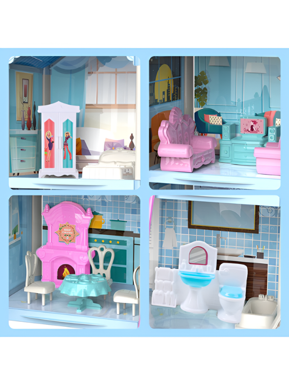 DIY 3-Story Dollhouse Playset TV6341.