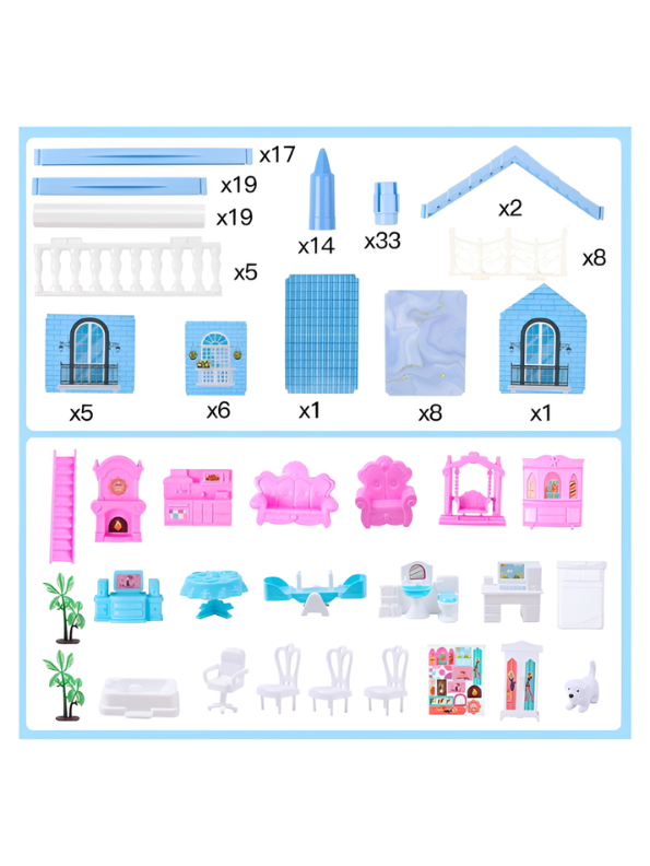 DIY 3-Story Dollhouse Playset TV6341.