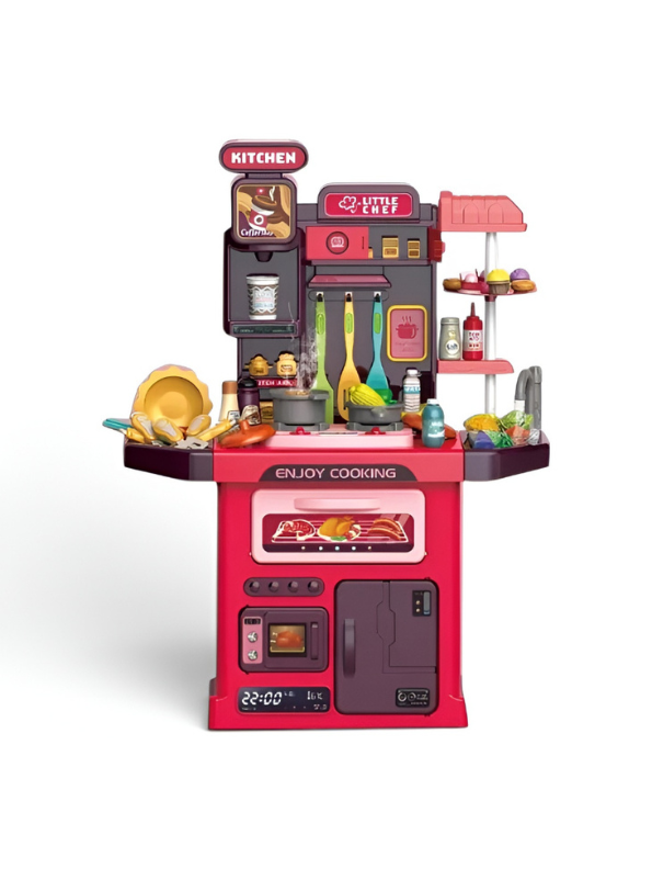 DIY Kitchen Little Chef Play House Set - 77 Pcs Toddler Pretend Play Cooking Toy with Utensils & Food Accessories TV7327