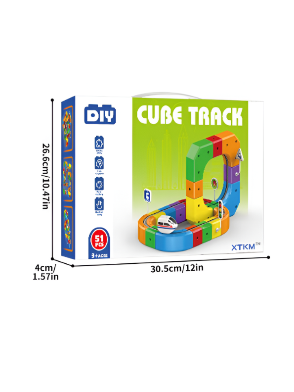 DIY Magic Cube Track Toy Set – 3D Flexible Rail Building Blocks with USB Rechargeable Electric Train MD675.