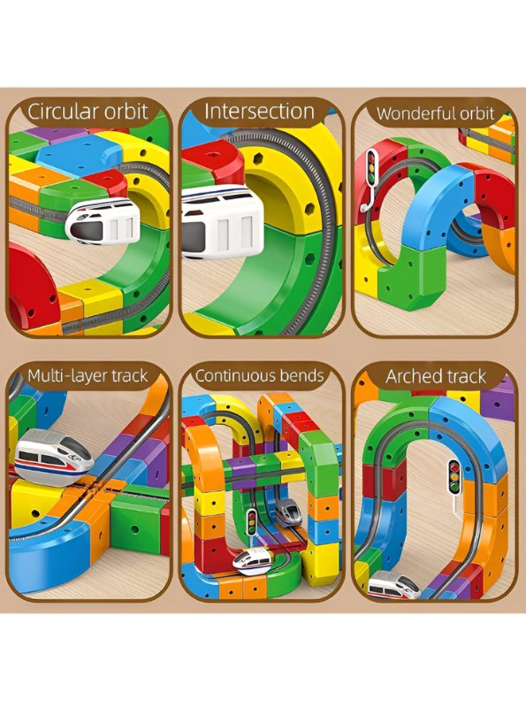 DIY Magic Cube Track Toy Set – 3D Flexible Rail Building Blocks with USB Rechargeable Electric Train MD675.