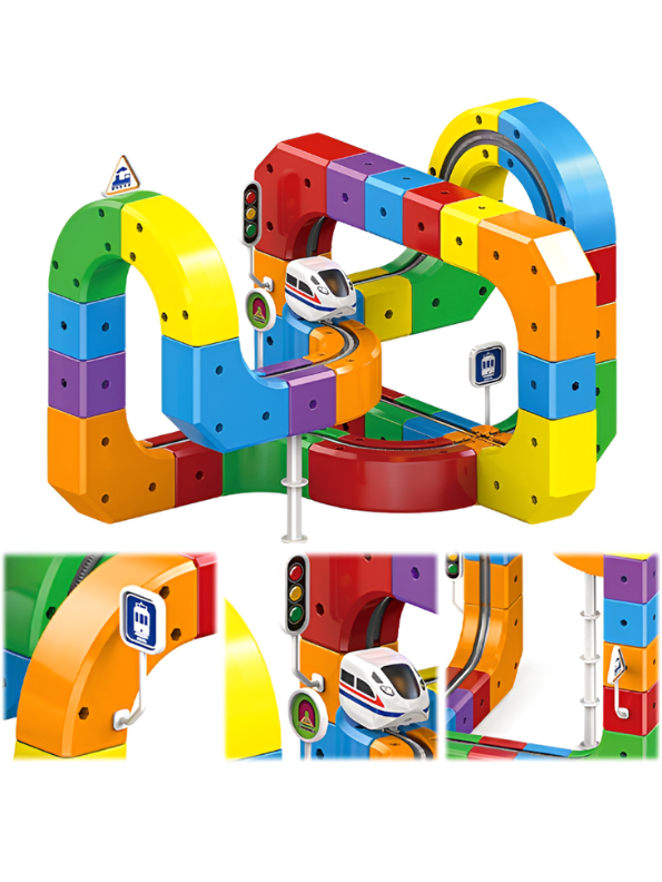 DIY Magic Cube Track Toy Set – 3D Flexible Rail Building Blocks with USB Rechargeable Electric Train MD675.