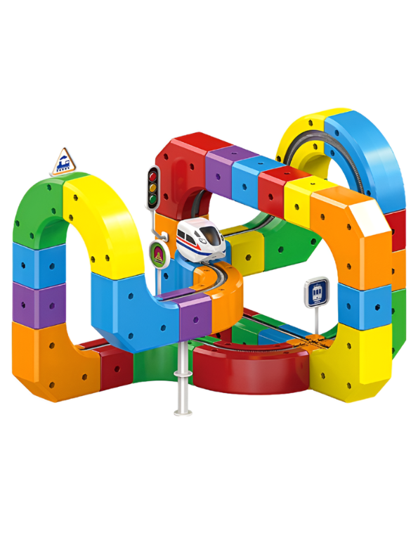 DIY Magic Cube Track Toy Set – 3D Flexible Rail Building Blocks with USB Rechargeable Electric Train MD675.