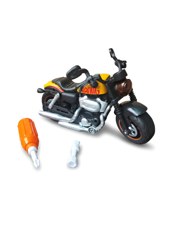 DIY Take-Apart Cruiser Motorcycle Toy – Build-Your-Own Friction Powered Superbike Kit with Screwdriver NX16720.