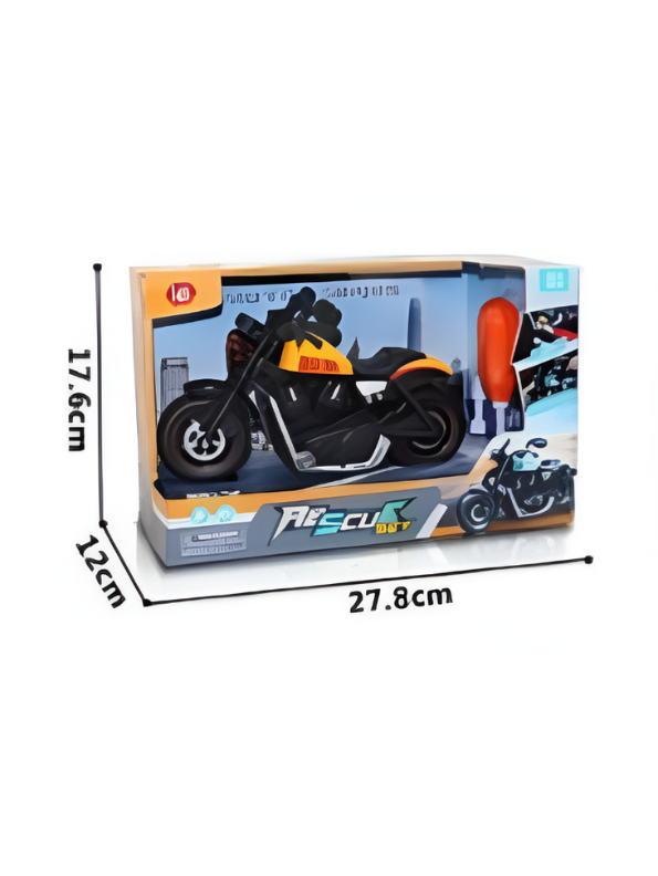 DIY Take-Apart Cruiser Motorcycle Toy – Build-Your-Own Friction Powered Superbike Kit with Screwdriver NX16720.