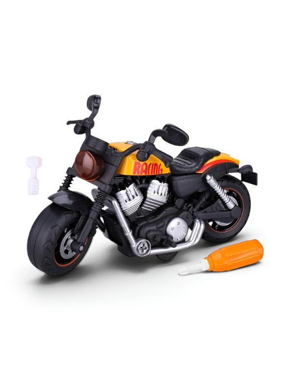 DIY Take-Apart Cruiser Motorcycle Toy – Build-Your-Own Friction Powered Superbike Kit with Screwdriver NX16720.