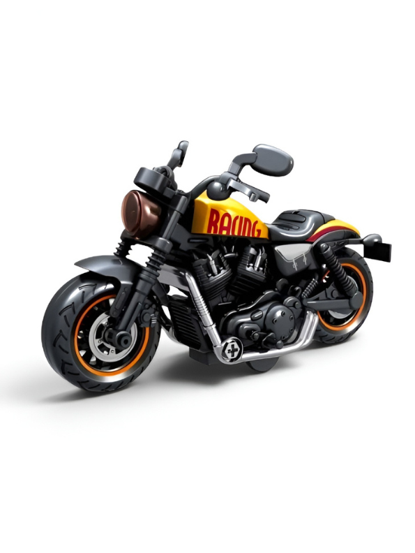 DIY Take-Apart Cruiser Motorcycle Toy – Build-Your-Own Friction Powered Superbike Kit with Screwdriver NX16720.