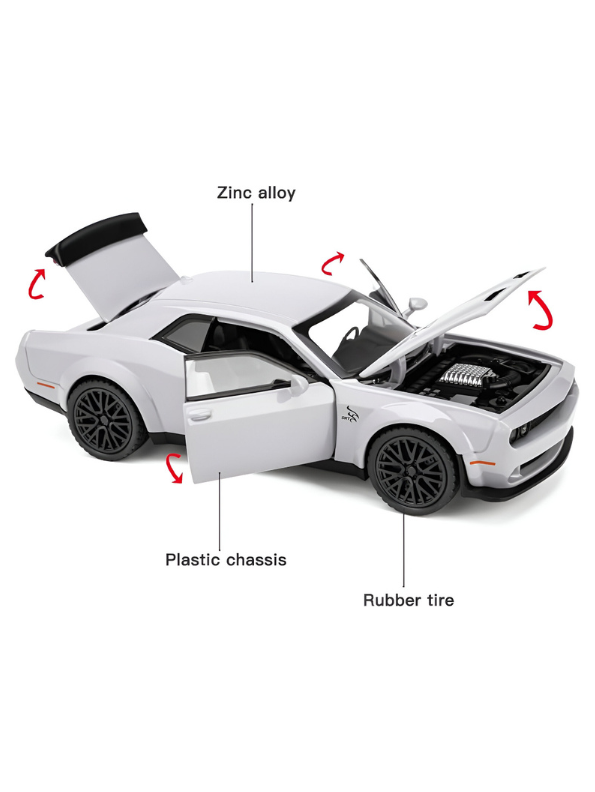 Dodge Challenger SRT Hellcat Redeye 1/24 Scale Diecast Model - Grey Widebody Edition LMI15016