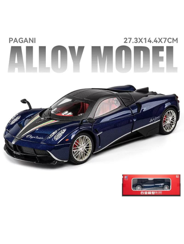 Pagani Huayra Toy Car - White Luxury Die-Cast Metal Model with Opening Doors & Gold Rims - Large 1:18 Scale Perfect Collector Gift - Free Car Inside - LMI15111