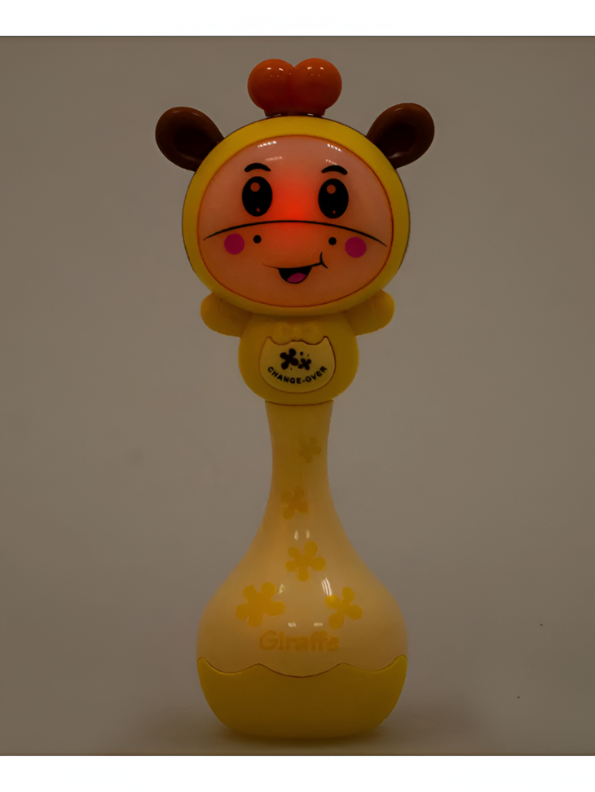 Cute Giraffe Hand Bell Baby Toy - Interactive Early Learning Rattle with LED Lights and Music - Perfect Baby Shower Gift for Boys and Girls NX13789