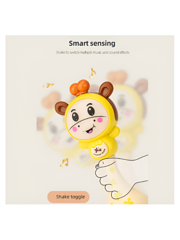 Cute Giraffe Hand Bell Baby Toy - Interactive Early Learning Rattle with LED Lights and Music - Perfect Baby Shower Gift for Boys and Girls NX13789