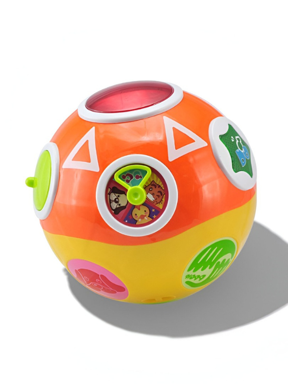 Abero Musical Spin Ball for Toddlers – Interactive Early Learning Sensory Toy with Lights, Animal Sounds & Hand-Eye Coordination Development NX11245
