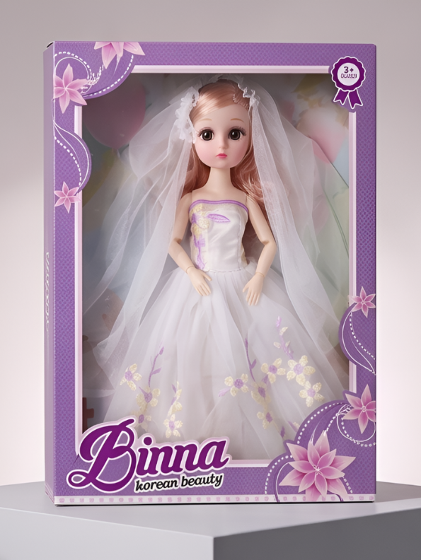 Bridal Doll – Luxury Pink Wedding Dress Dress-Up Toy for Kids LMI13884